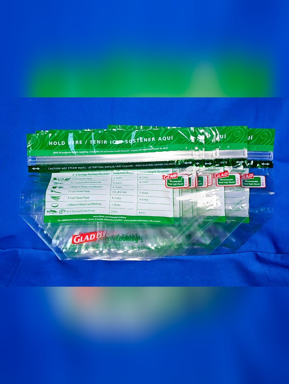 (8) GLAD Simply Cooking Microwave Vegetable Steaming Bags NEW Discontinued NOS